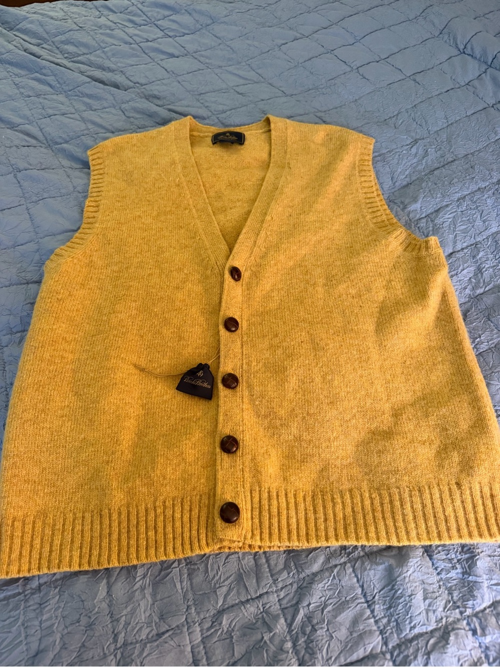 Brooks Brothers 100% wool mustard  Yellow
 Vest Men’s Medium